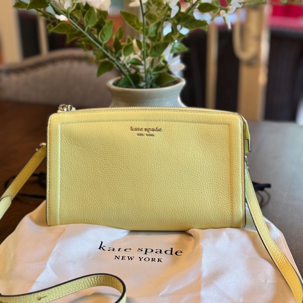 Kate Spade Knott Small Crossbody Bag Leather Purse - Suns Out - with Dust Bag